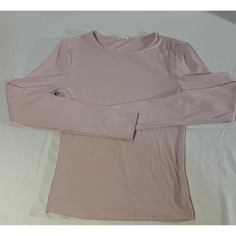 Garage Womens Pink Long Sleeve Crewneck Basic Tee Shirt Size Medium